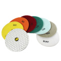 White hexagon dry diamond flexible polishing pad for stone